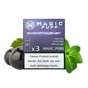 Magic Puff Pod 3er Pack - Schwarzetraube Mint