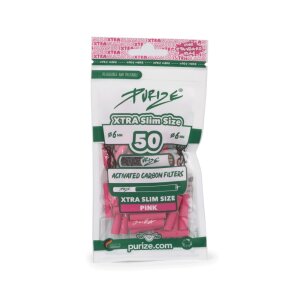 Purize 50x Aktivkohlefilter - Xtra Slim Size pink &oslash; 6 mm