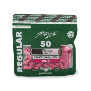 Purize 50x Aktivkohlefilter - Regular Size pink &oslash; 9 mm